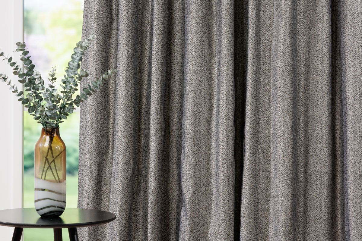 zen grey print curtain