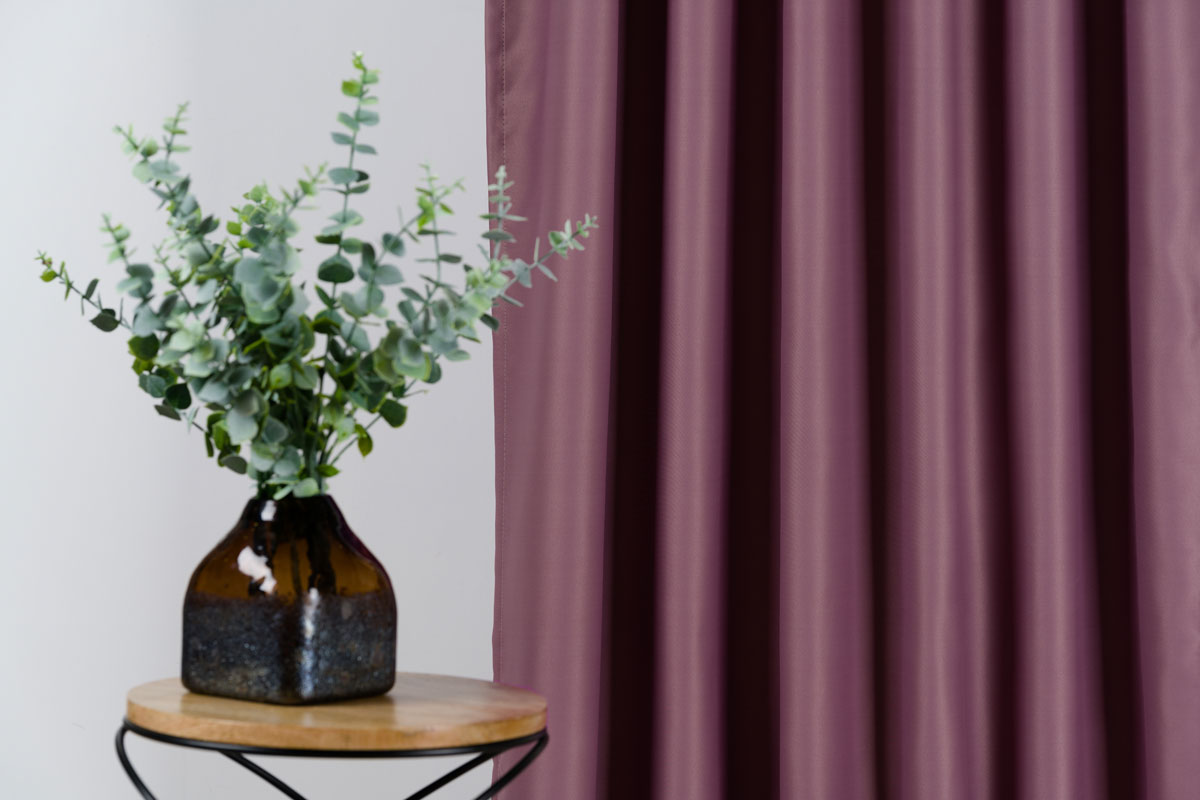 blackout purple print curtain