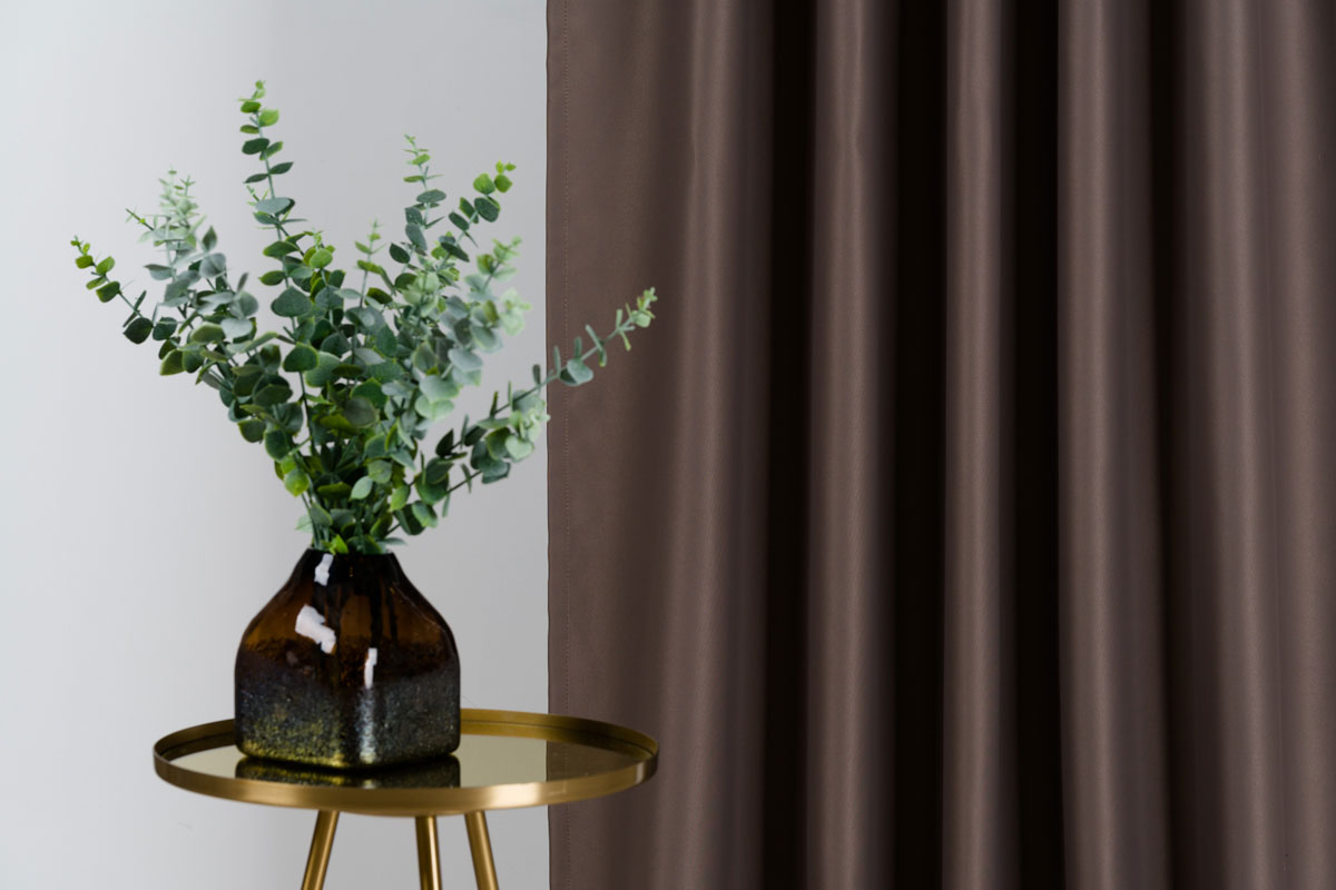 blackout brown print curtain