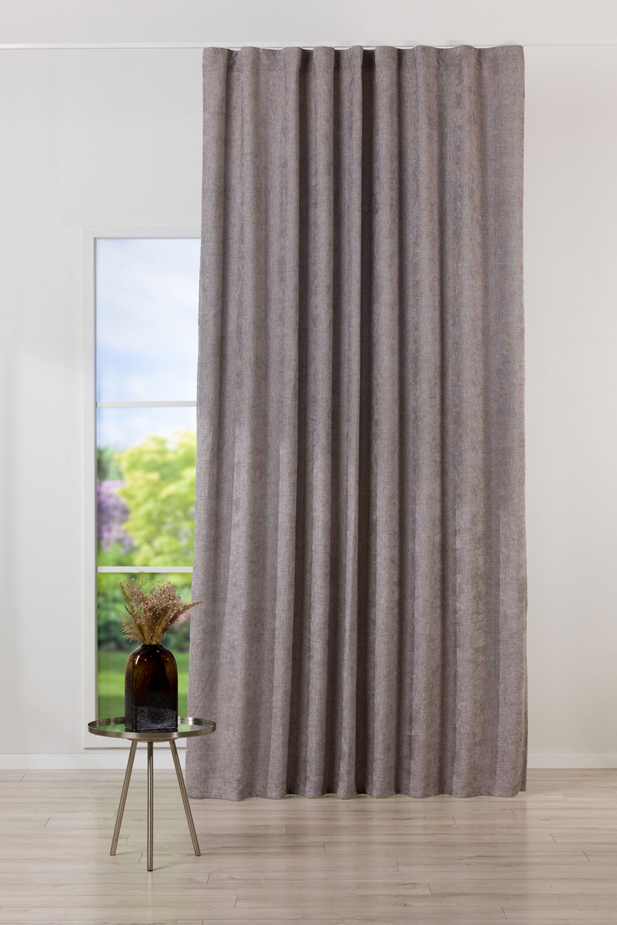 intense grey print curtain