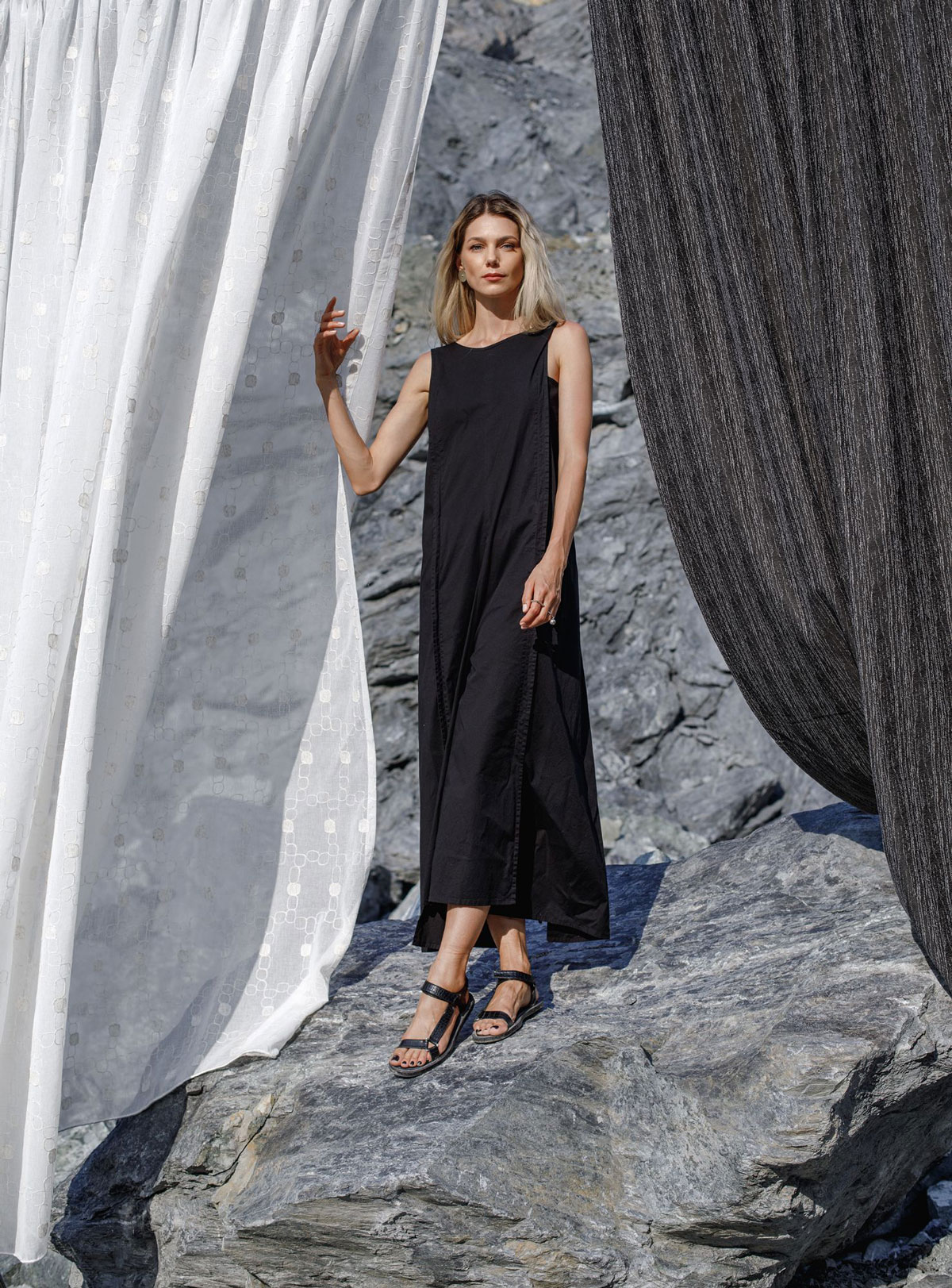 nordic grey print curtain