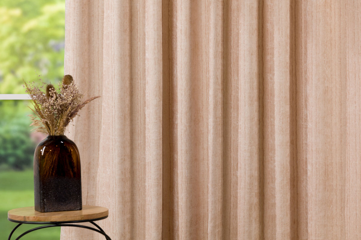 intense beige print curtain