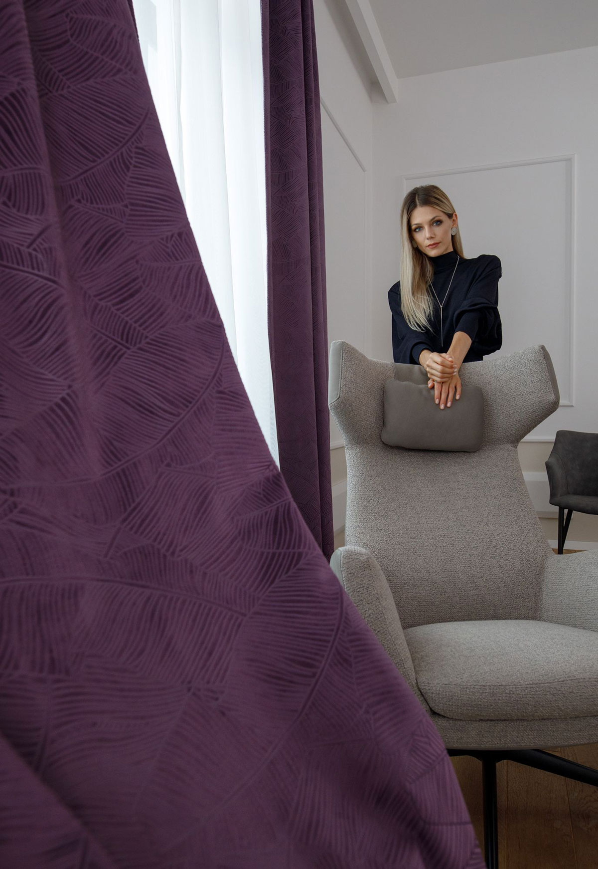 biaritz purple print curtain