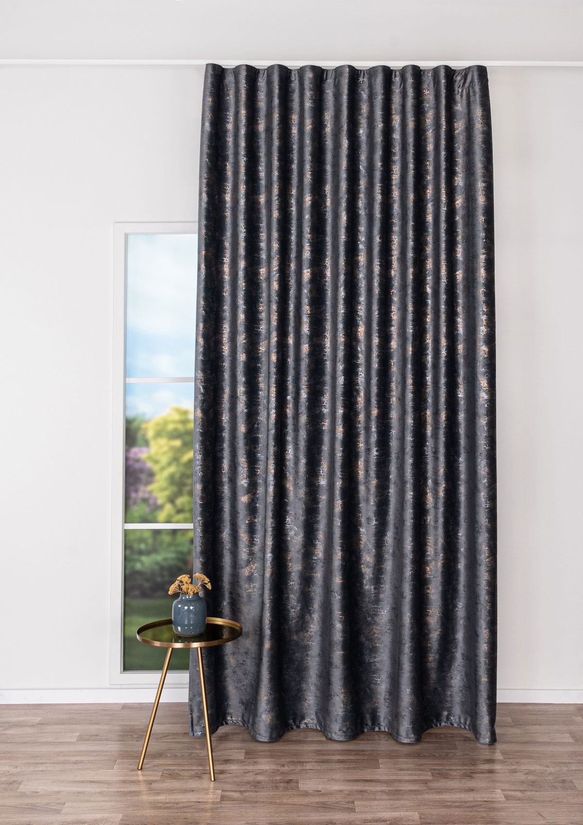 dakka grey print curtain