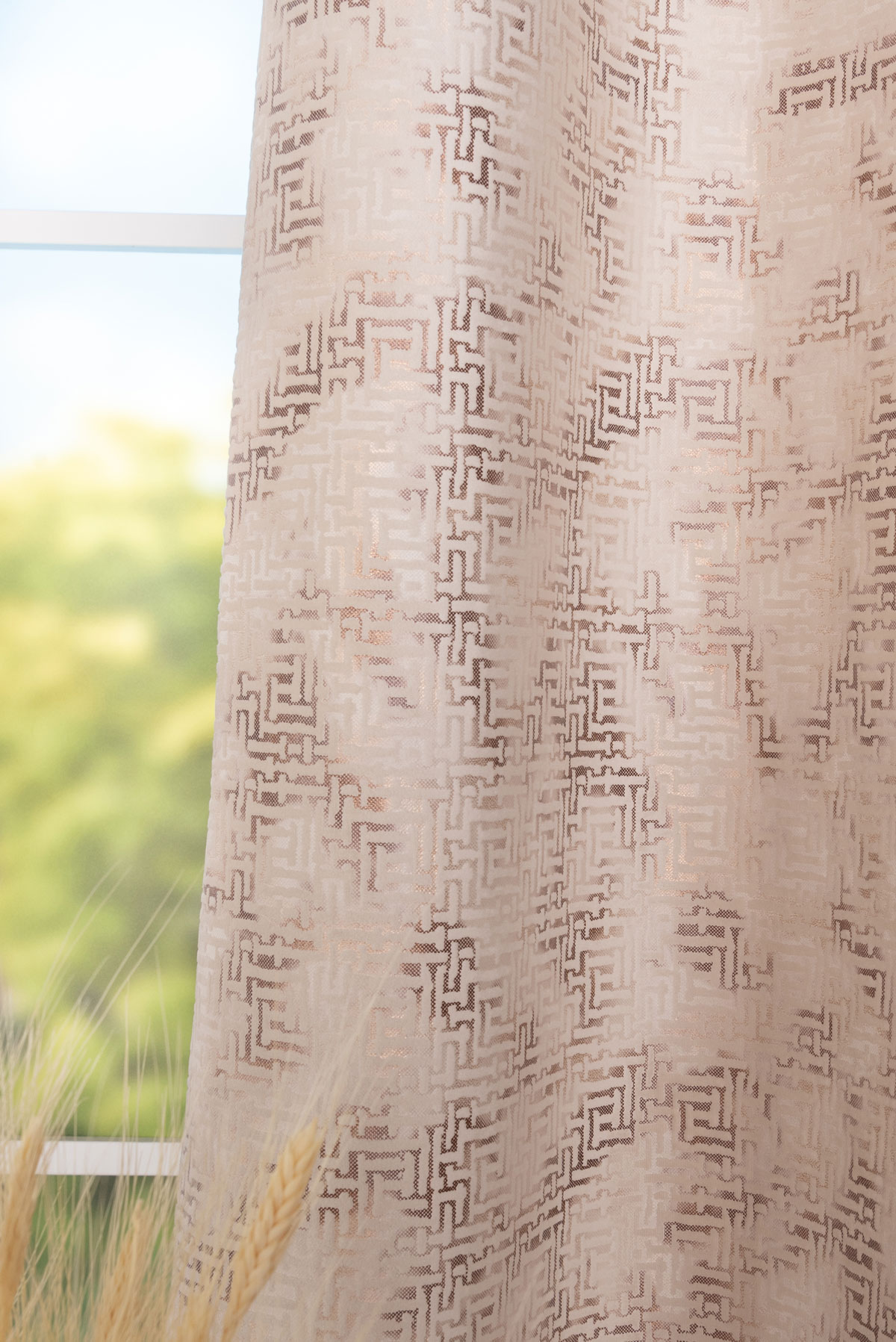 mars beige print curtain