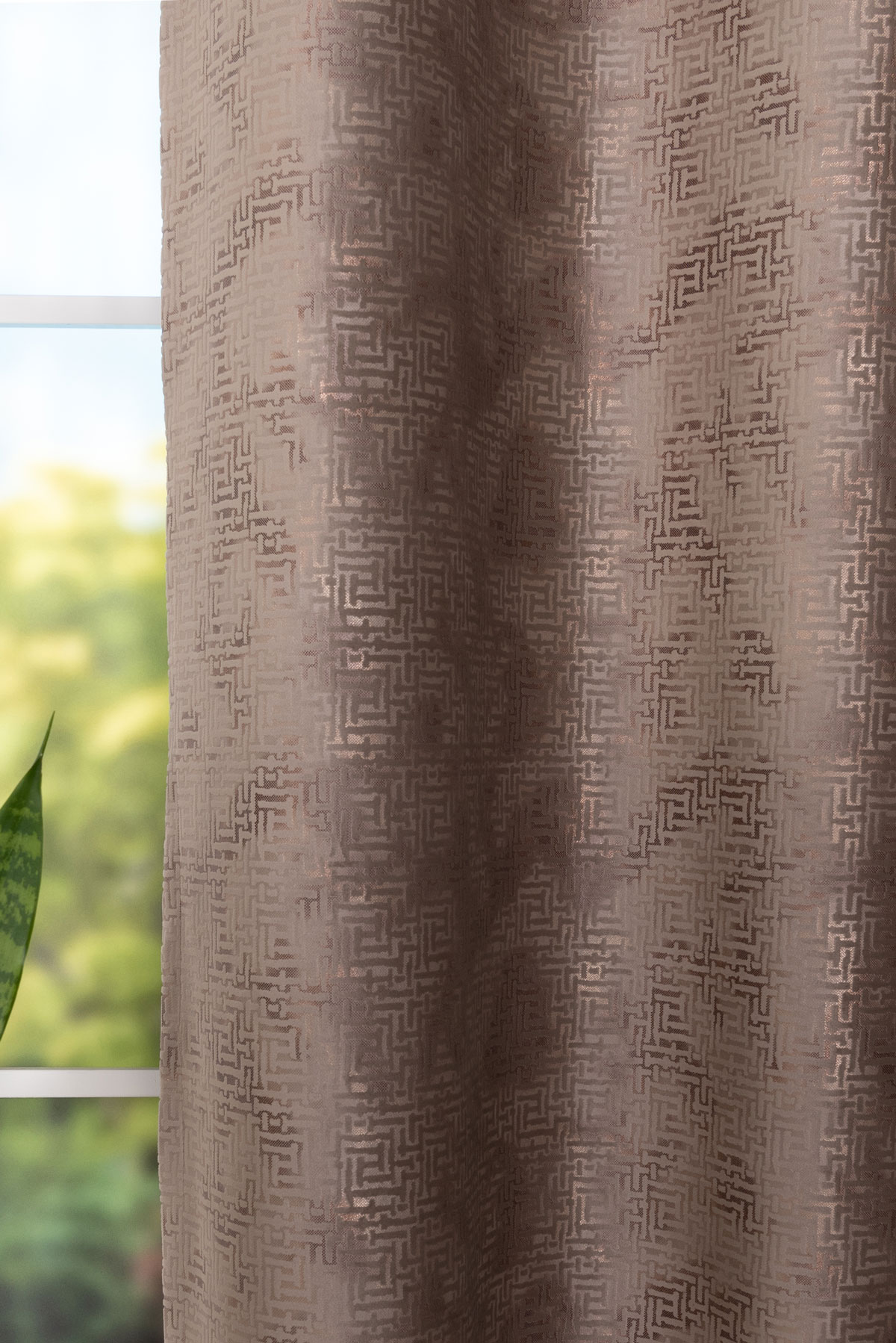 mars brown print curtain