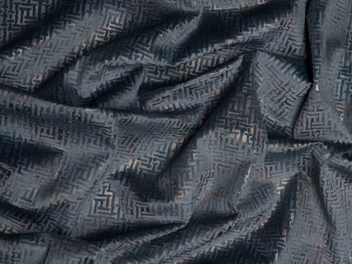 mars blue print curtain