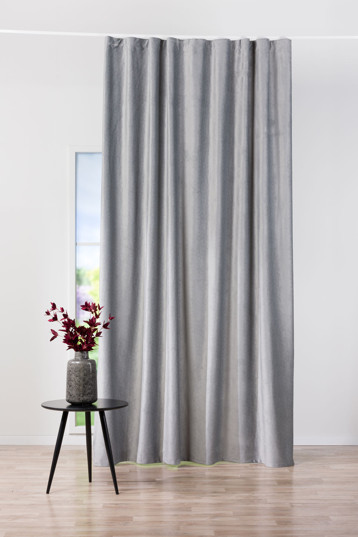 roma grey print curtain