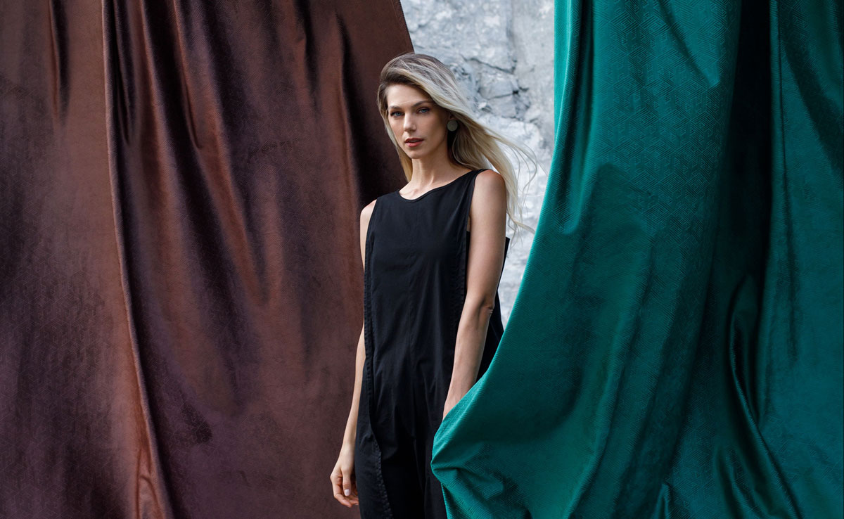 roma brown print curtain