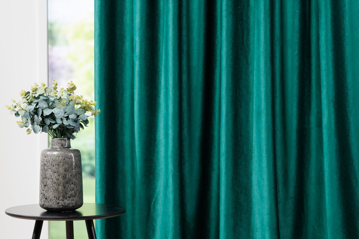 roma green print curtain