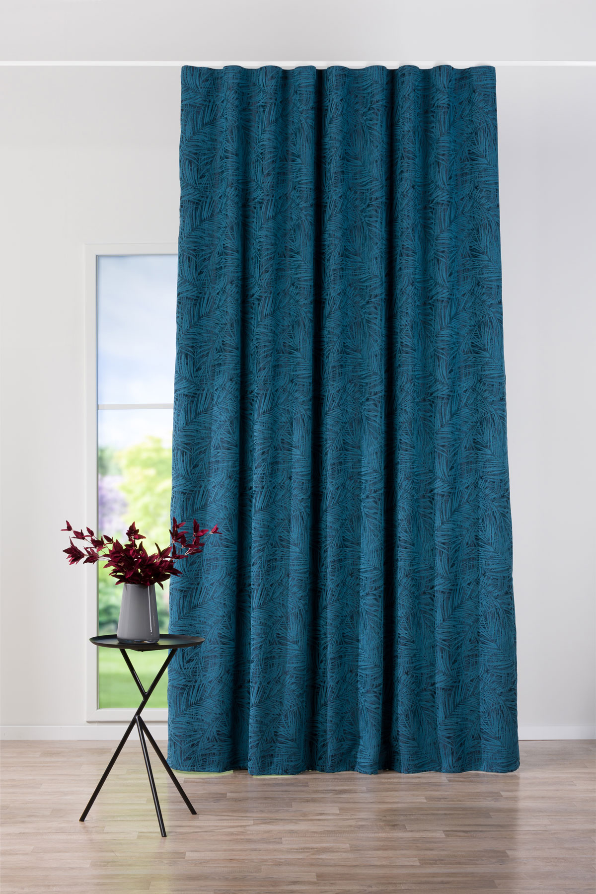 allegro blue print curtain