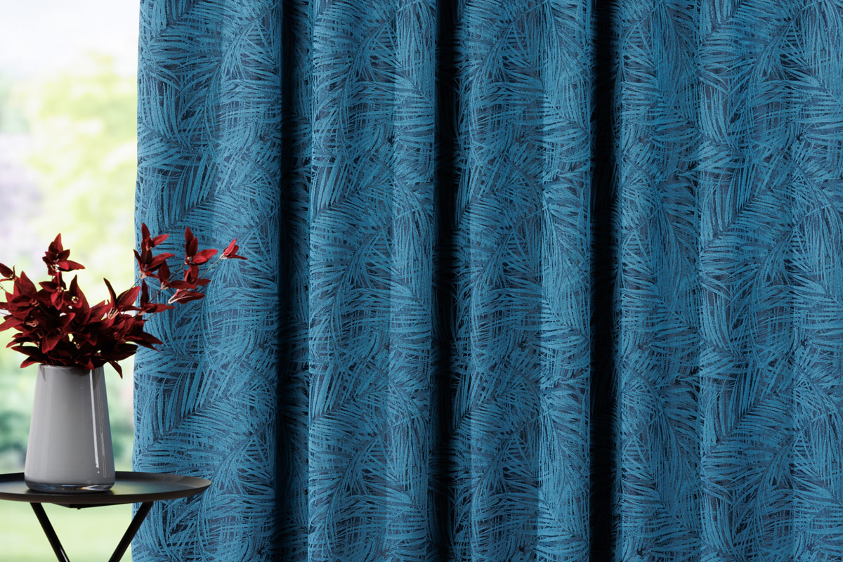 allegro blue print curtain