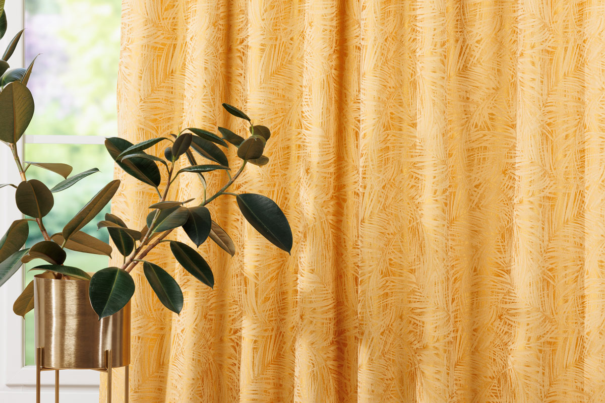 allegro yellow print curtain