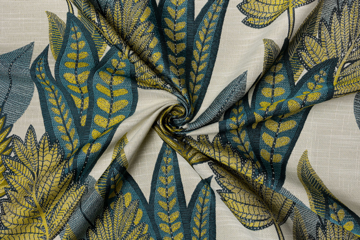 dominica green print curtain