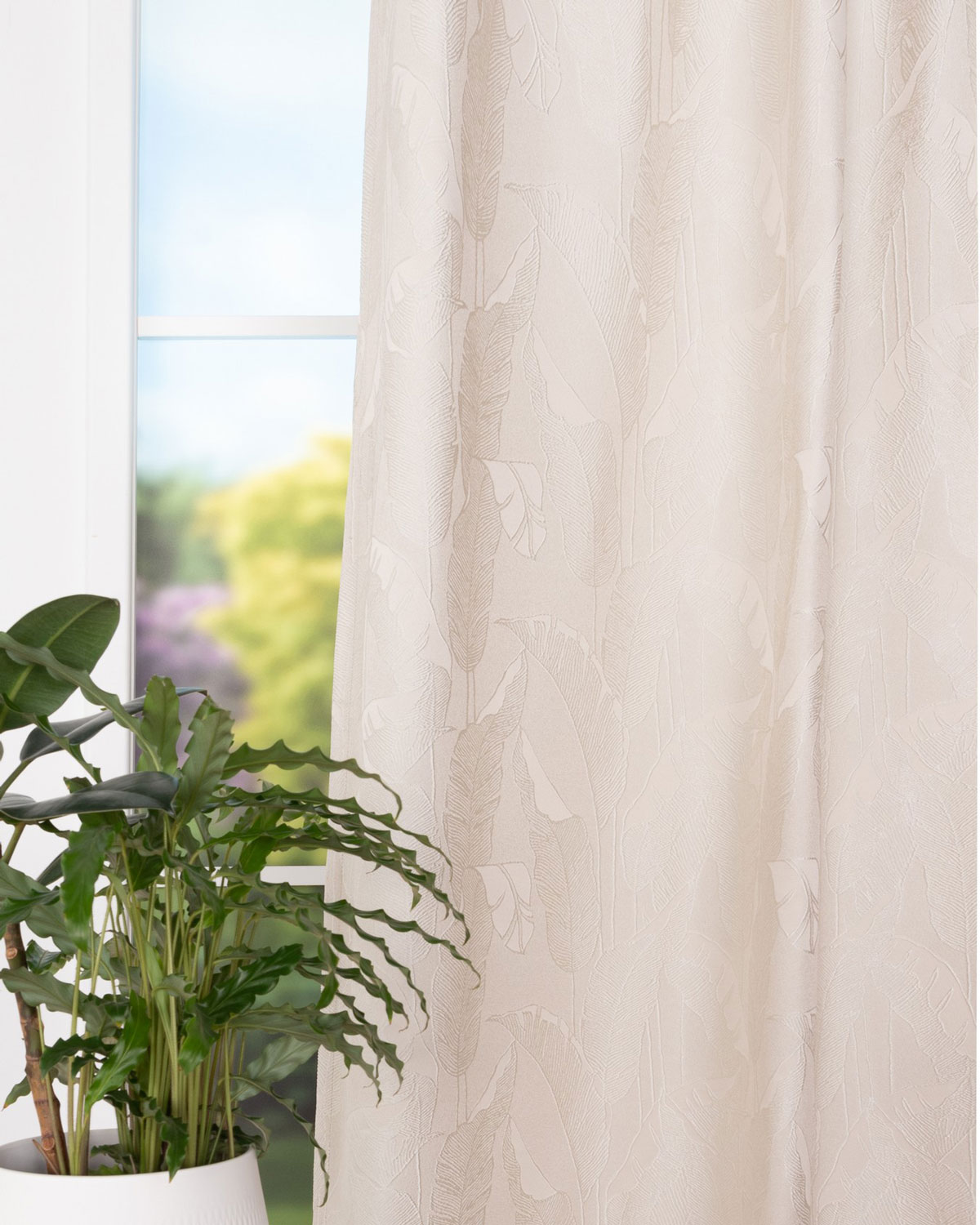 guyana beige print curtain