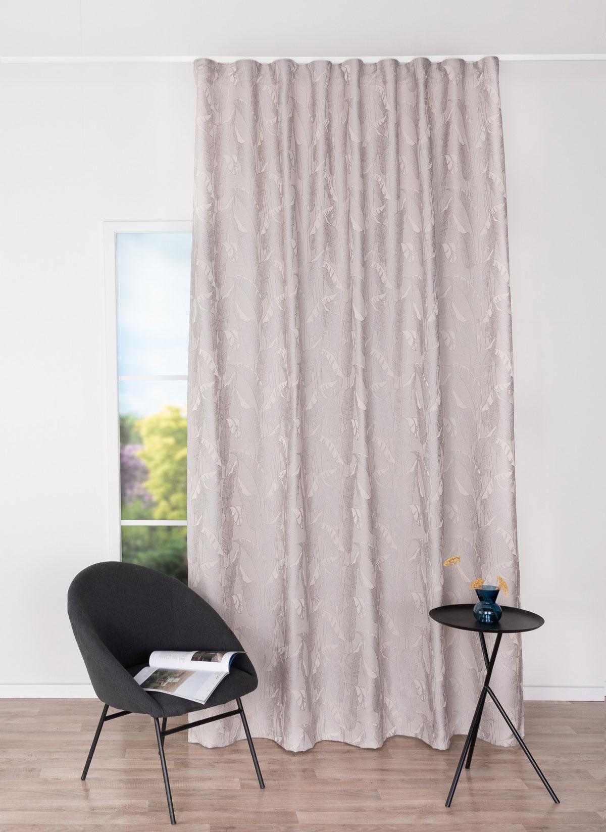 guyana beige print curtain