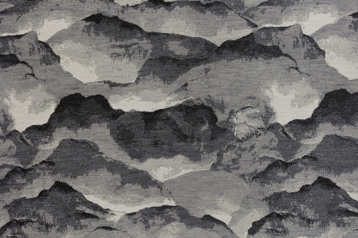 nebbia grey print curtain