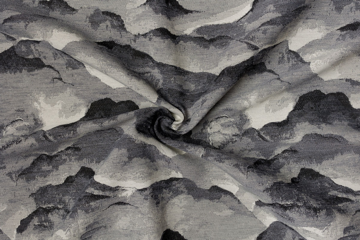 nebbia grey print curtain