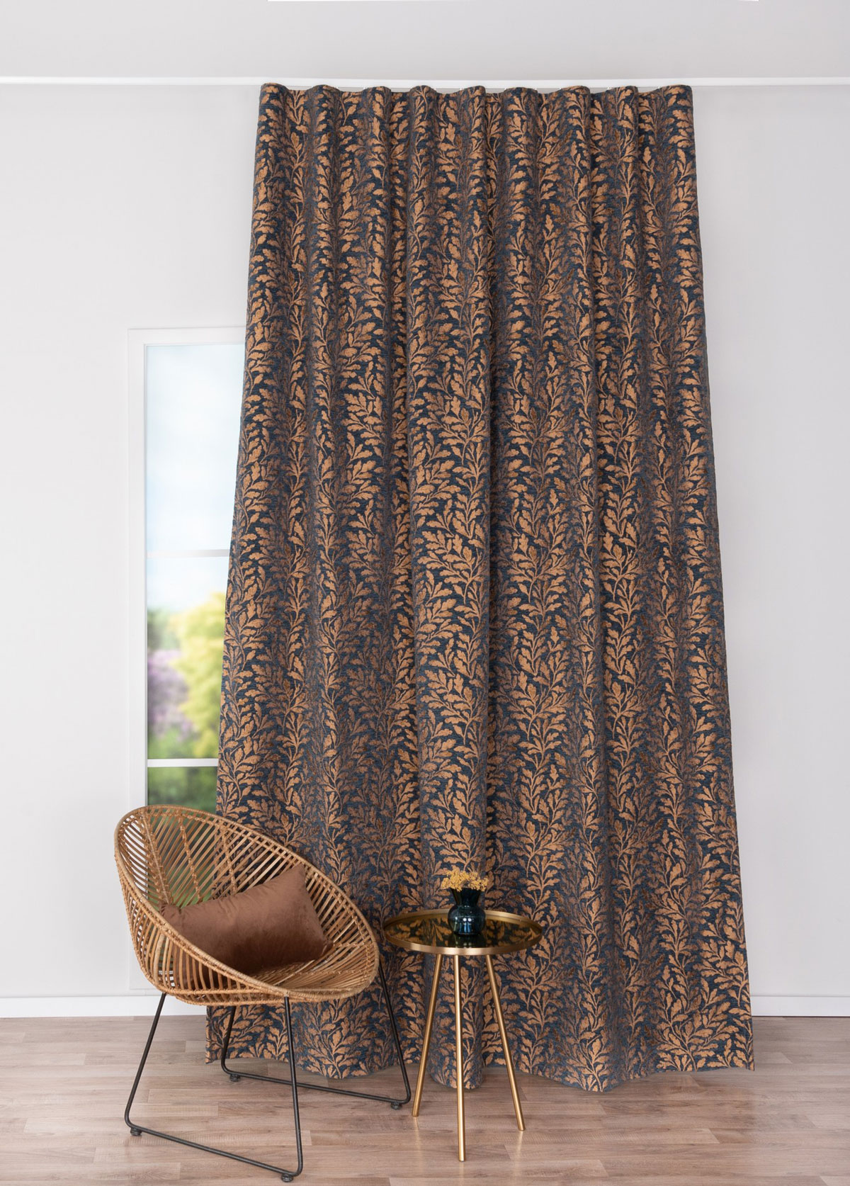 rioja brown print curtain