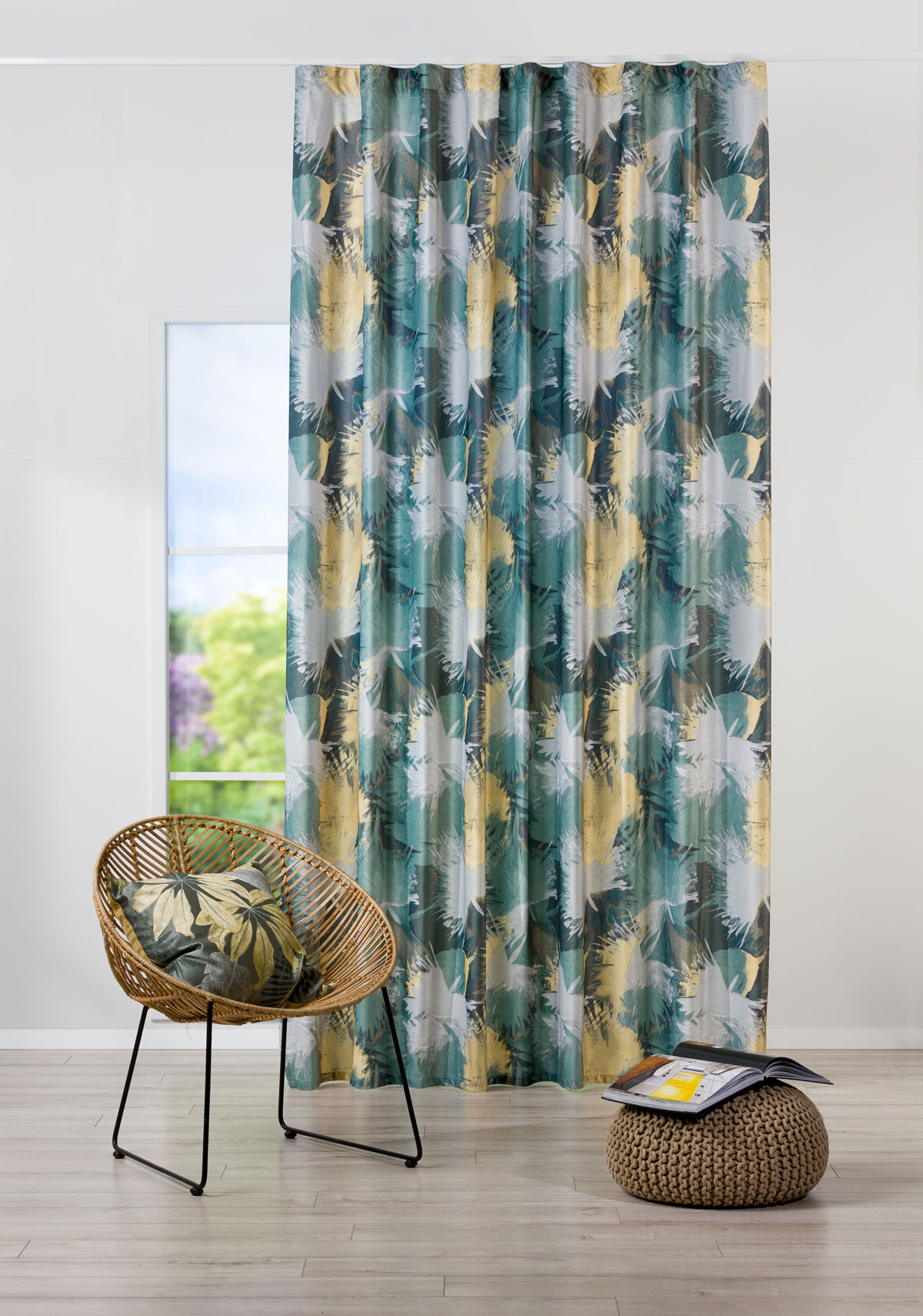 amazonia green print curtain