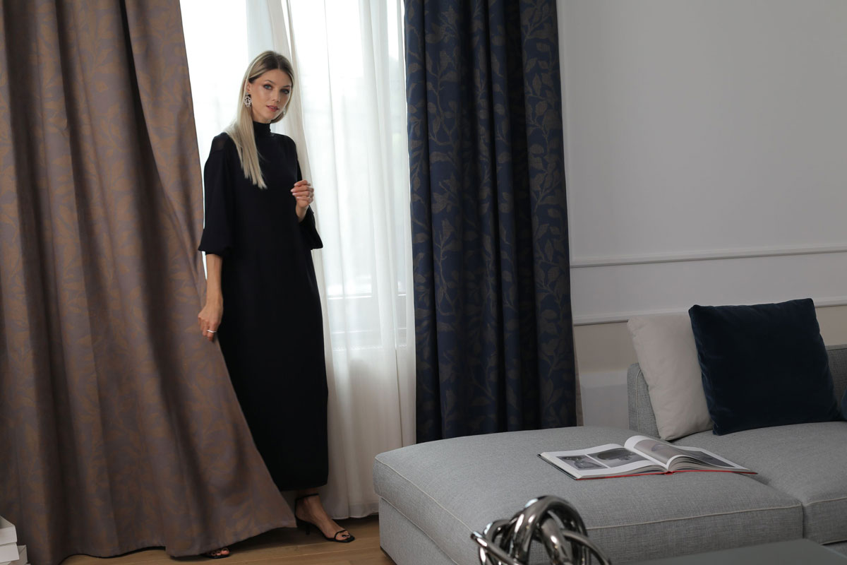 lagos brown print curtain