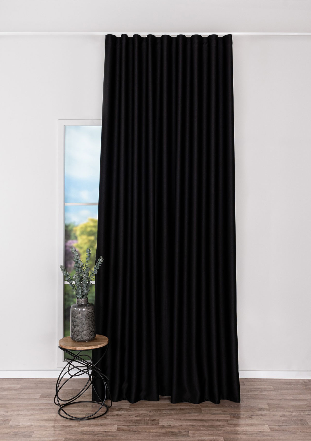sydney black print curtain