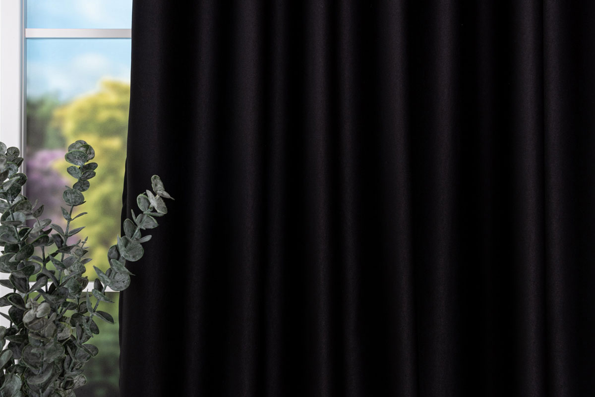 sydney black print curtain