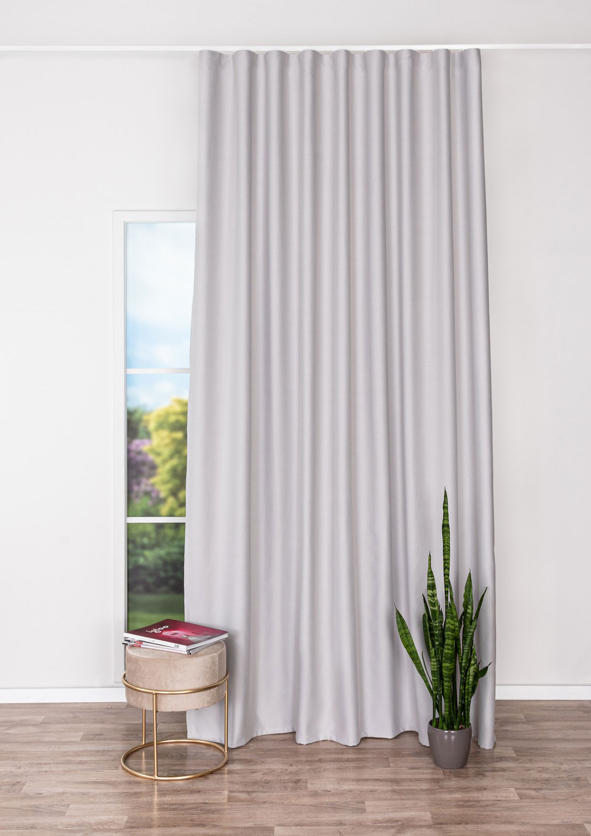 sydney white print curtain