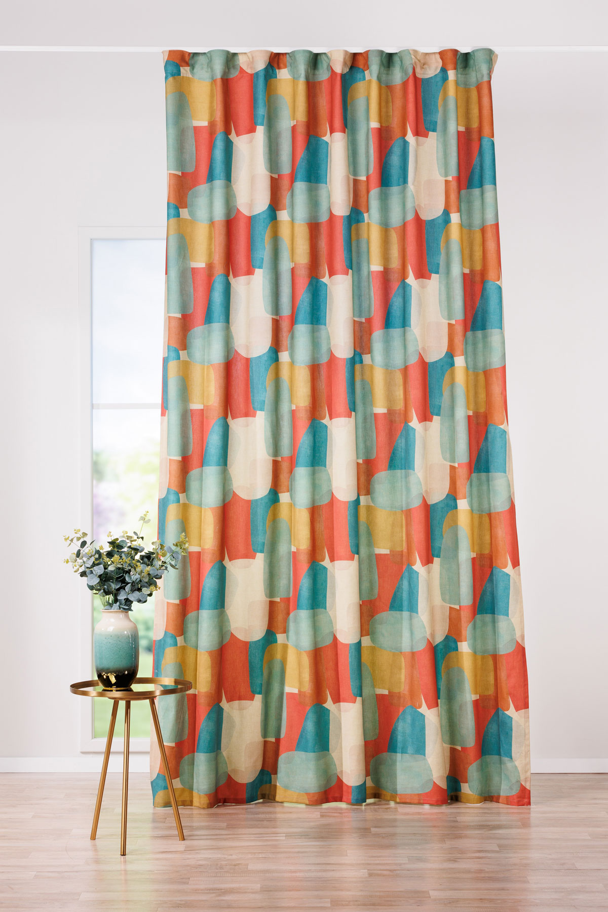 degas multicolor print curtain