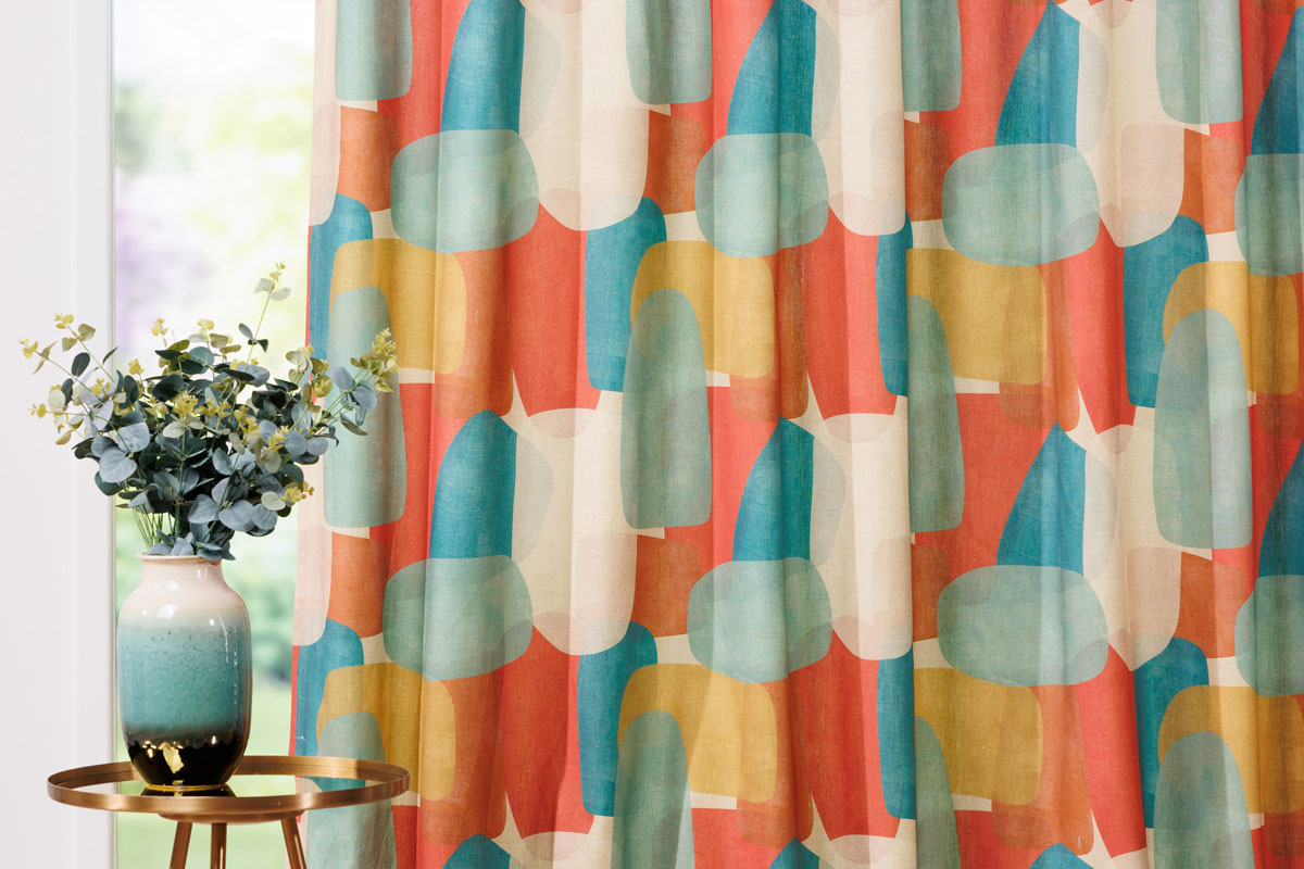 degas multicolor print curtain