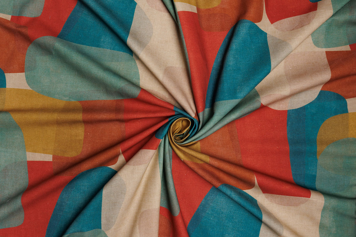 degas multicolor print curtain