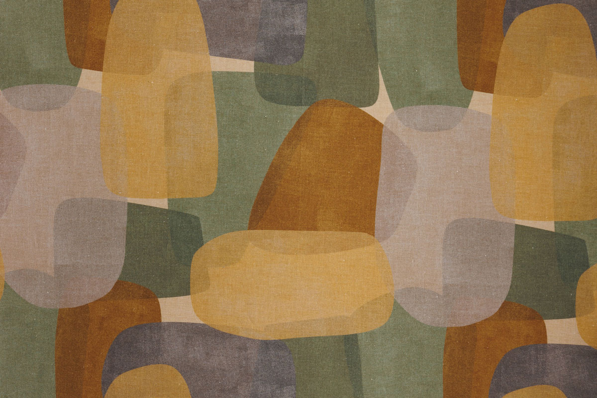 degas green print curtain