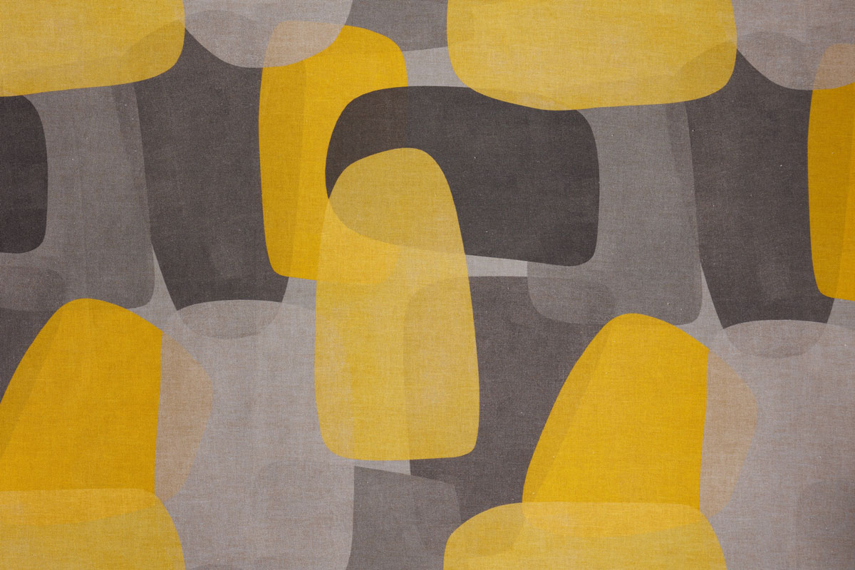 degas yellow print curtain