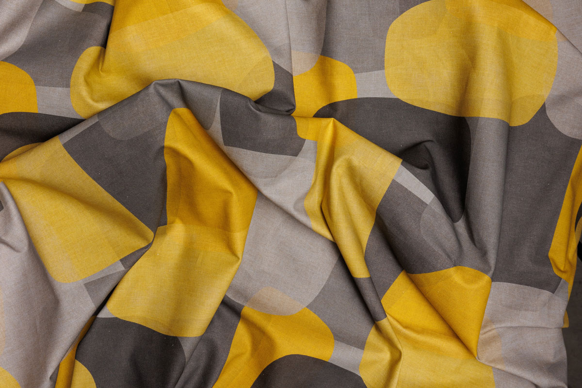 degas yellow print curtain