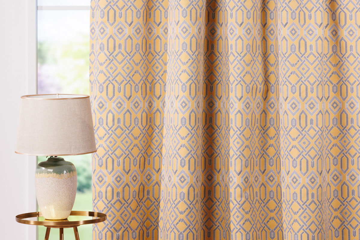 tetra yellow print curtain