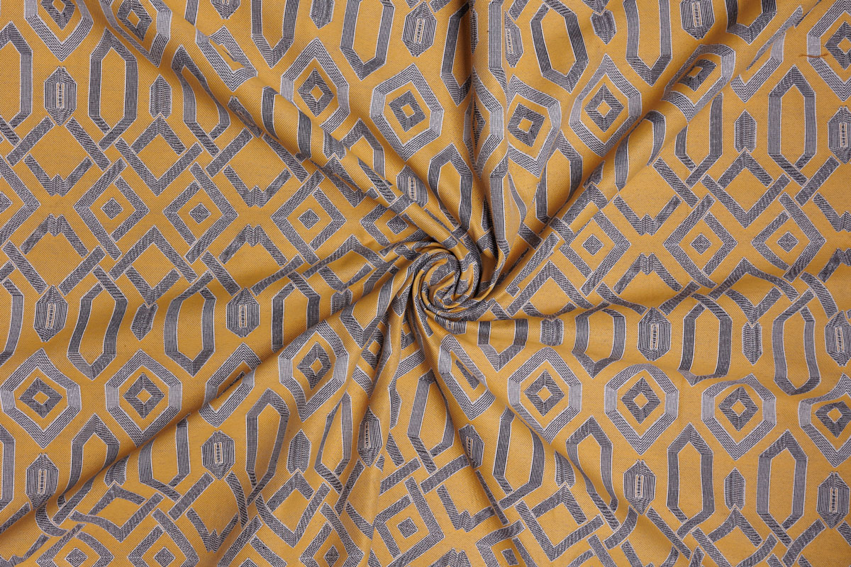 tetra yellow print curtain