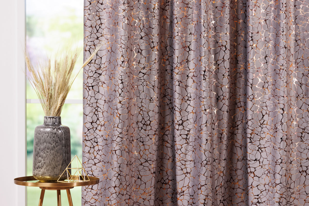 roca grey print curtain
